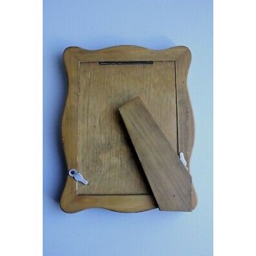 CORNICE PORTA RITRATTO LEGNO ARGENTO 800 PICTURE FRAME BACK STAND VINTAGE 50's 
