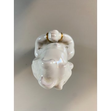 STATUETTA SCULTURA ANGELO in PREGHIERA Carbet CERAMICA BIANCA COLAGGIO 15cm/h
