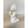 STATUETTA SCULTURA ANGELO in PREGHIERA Carbet CERAMICA BIANCA COLAGGIO 15cm/h