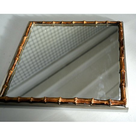 ANTICO VASSOIO PLATEAU TRAY DESIGN TOMMASO BARBI SPECCHIO TAVOLA VINTAGE ANNI 60