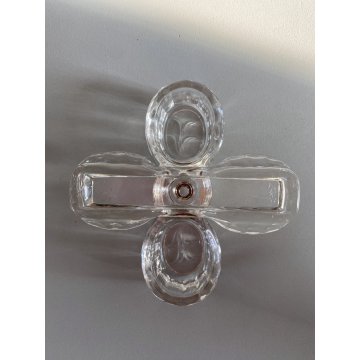 SALIERA VINTAGE MENAGE CONDIMENTO TAVOLA VETRO PRESSATO PORTA SALE STUZZICATENTI