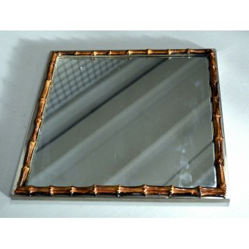 ANTICO VASSOIO PLATEAU TRAY DESIGN TOMMASO BARBI SPECCHIO TAVOLA VINTAGE ANNI 60