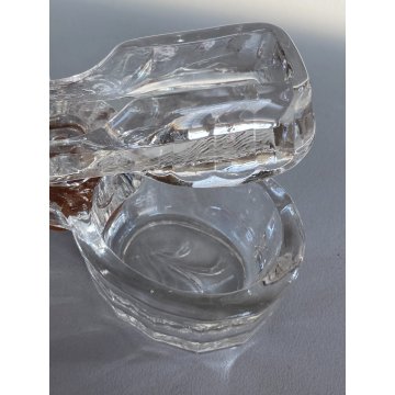SALIERA VINTAGE MENAGE CONDIMENTO TAVOLA VETRO PRESSATO PORTA SALE STUZZICATENTI
