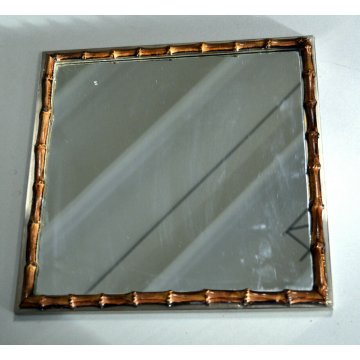 ANTICO VASSOIO PLATEAU TRAY DESIGN TOMMASO BARBI SPECCHIO TAVOLA VINTAGE ANNI 60