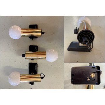 3 SPOT LIGHT Targetti Sankey FARETTO WALL LAMP APPLIQUE ORIENTABILE METALLO ORO