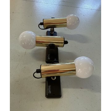 3 SPOT LIGHT Targetti Sankey FARETTO WALL LAMP APPLIQUE ORIENTABILE METALLO ORO