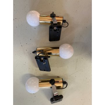 3 SPOT LIGHT Targetti Sankey FARETTO WALL LAMP APPLIQUE ORIENTABILE METALLO ORO