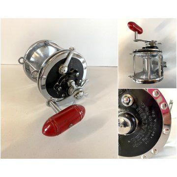 MULINELLO PESCA D'ALTURA Penny Senator 6/0 Fishing Reel. Red Handle MADE IN USA