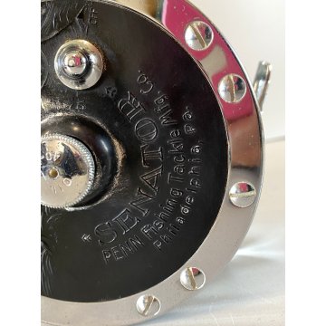 MULINELLO PESCA D'ALTURA Penny Senator 6/0 Fishing Reel. Red Handle MADE IN USA
