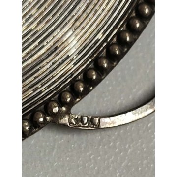 GRANDE MEDAGLIONE MINIATURA CAPOCULLA MADONNA BAMBINO RELIGIOSO ARGENTO 800