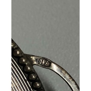 GRANDE MEDAGLIONE MINIATURA CAPOCULLA MADONNA BAMBINO RELIGIOSO ARGENTO 800