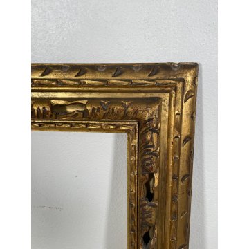 ANTICA GRANDE CORNICE DORATA BAROCCO LEGNO SCOLPITO 91 cm x 72 cm '1800 quadro