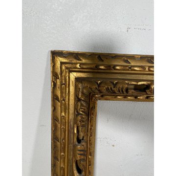 ANTICA GRANDE CORNICE DORATA BAROCCO LEGNO SCOLPITO 91 cm x 72 cm '1800 quadro
