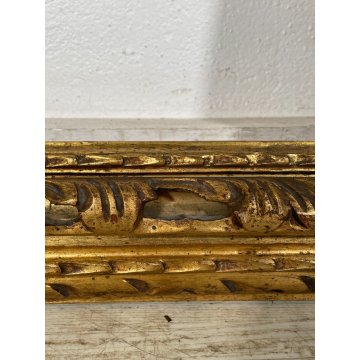 ANTICA GRANDE CORNICE DORATA BAROCCO LEGNO SCOLPITO 91 cm x 72 cm '1800 quadro