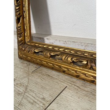 ANTICA GRANDE CORNICE DORATA BAROCCO LEGNO SCOLPITO 91 cm x 72 cm '1800 quadro