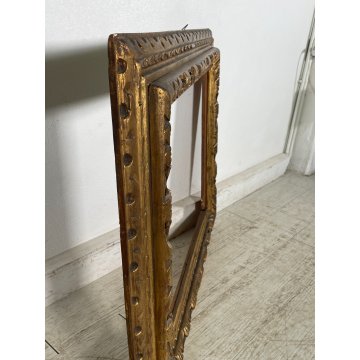ANTICA GRANDE CORNICE DORATA BAROCCO LEGNO SCOLPITO 91 cm x 72 cm '1800 quadro
