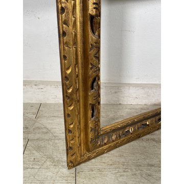 ANTICA GRANDE CORNICE DORATA BAROCCO LEGNO SCOLPITO 91 cm x 72 cm '1800 quadro