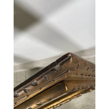 ANTICA GRANDE CORNICE DORATA BAROCCO LEGNO SCOLPITO 91 cm x 72 cm '1800 quadro