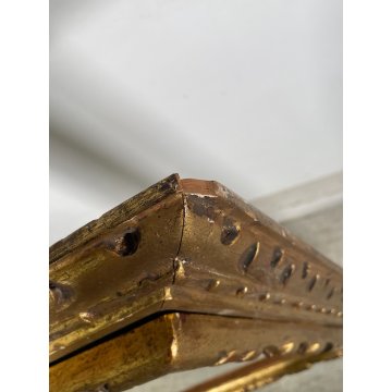 ANTICA GRANDE CORNICE DORATA BAROCCO LEGNO SCOLPITO 91 cm x 72 cm '1800 quadro