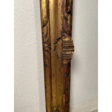 ANTICA GRANDE CORNICE DORATA BAROCCO LEGNO SCOLPITO 90 cm x 120 cm '1800 quadro
