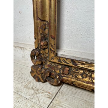 ANTICA GRANDE CORNICE DORATA BAROCCO LEGNO SCOLPITO 90 cm x 120 cm '1800 quadro