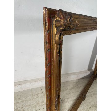 ANTICA GRANDE CORNICE DORATA BAROCCO LEGNO SCOLPITO 90 cm x 120 cm '1800 quadro