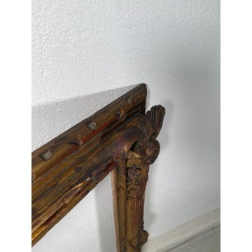 ANTICA GRANDE CORNICE DORATA BAROCCO LEGNO SCOLPITO 90 cm x 120 cm '1800 quadro
