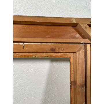 ANTICA PICCOLA CORNICE BIANCA DORATA LEGNO SCOLPITO 58 cm x 48 cm EPOCA '900
