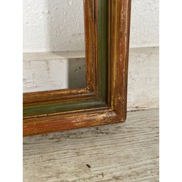 ANTICA CORNICE DORATA LEGNO SCOLPITO 64 cm x 73 cm EPOCA '900 quadro SPECCHIERA