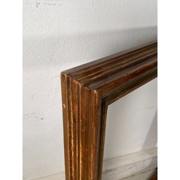 ANTICA CORNICE DORATA LEGNO SCOLPITO 64 cm x 73 cm EPOCA '900 quadro SPECCHIERA