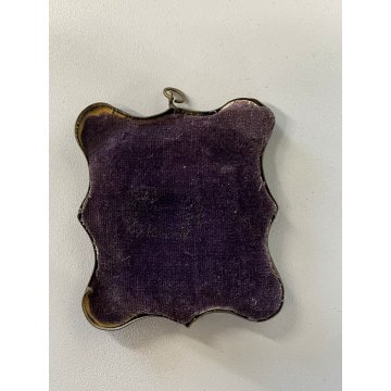ANTICA ICONA RUSSA smaltata OTTONE XIX sec SAN TRIFONE il FALCO 6,5x7 cm RARA