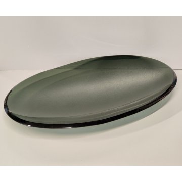 VASSOIO DESIGN Fontana Arte by Max Ingrand 1950 BOWL VETRO MOLATO VERDE 30x47 cm