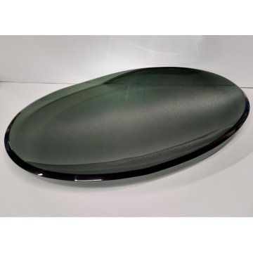 VASSOIO DESIGN Fontana Arte by Max Ingrand 1950 BOWL VETRO MOLATO VERDE 30x47 cm
