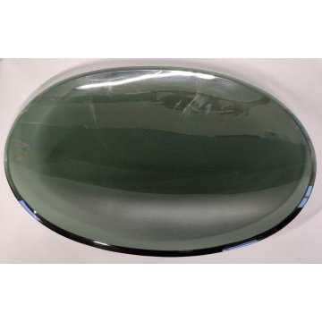 VASSOIO DESIGN Fontana Arte by Max Ingrand 1950 BOWL VETRO MOLATO VERDE 30x47 cm
