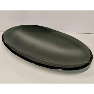 VASSOIO DESIGN Fontana Arte by Max Ingrand 1950 BOWL VETRO MOLATO VERDE 30x47 cm