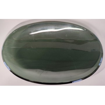 VASSOIO DESIGN Fontana Arte by Max Ingrand 1950 BOWL VETRO MOLATO VERDE 30x47 cm