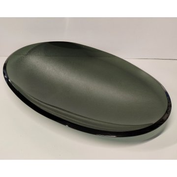 VASSOIO DESIGN Fontana Arte by Max Ingrand 1950 BOWL VETRO MOLATO VERDE 30x47 cm