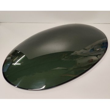 VASSOIO DESIGN Fontana Arte by Max Ingrand 1950 BOWL VETRO MOLATO VERDE 30x47 cm