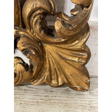 ANTICA SPECCHIERA CORNICE BAROCCA epoca 900 OLD SPECCHIO LEGNO DORATA FOGLIA ORO