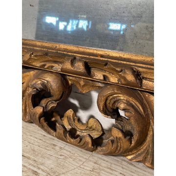 ANTICA SPECCHIERA CORNICE BAROCCA epoca 900 OLD SPECCHIO LEGNO DORATA FOGLIA ORO
