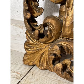 ANTICA SPECCHIERA CORNICE BAROCCA epoca 900 OLD SPECCHIO LEGNO DORATA FOGLIA ORO