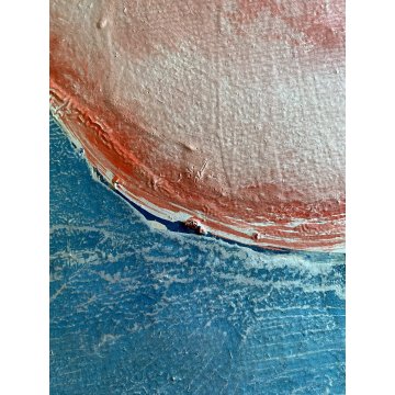 QUADRO DIPINTO ASTRATTO FIGURE SDRAIATE ARTE MODERNA FIRMA "P. Berhizza" (?) '70