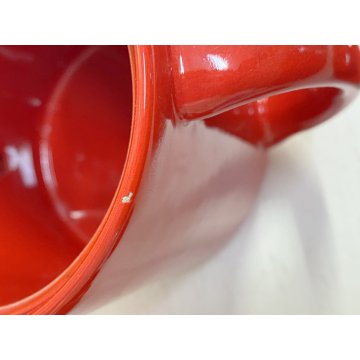 SERVIZIO CAFFE' CERAMICA SMALTO ROSSO 6 tazze 9 Pz. STILE CERAMICHE PICCHIO '70s