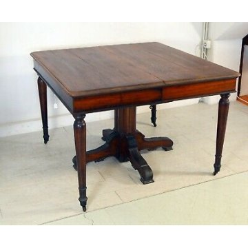 GRANDE ANTICO TAVOLO ALLUNGABILE EPOCA 800 TABLE LARICE 3 METRI 300 CM ROTELLE