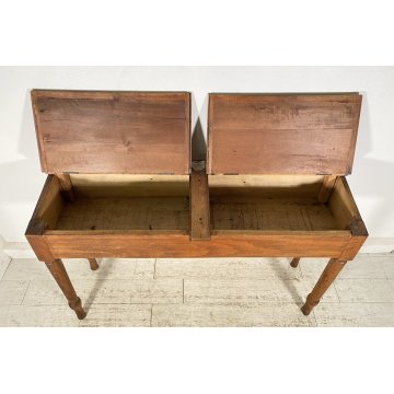 ANTICO SCRITTOIO SCUOLA CONSOLLE 1800 LEGNO NOCE SCRIVANIA BANCO SCHOOL DESK