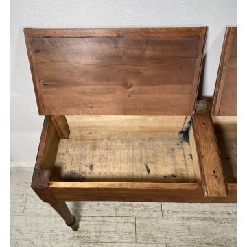 ANTICO SCRITTOIO SCUOLA CONSOLLE 1800 LEGNO NOCE SCRIVANIA BANCO SCHOOL DESK