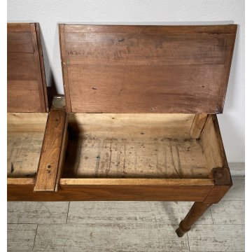 ANTICO SCRITTOIO SCUOLA CONSOLLE 1800 LEGNO NOCE SCRIVANIA BANCO SCHOOL DESK