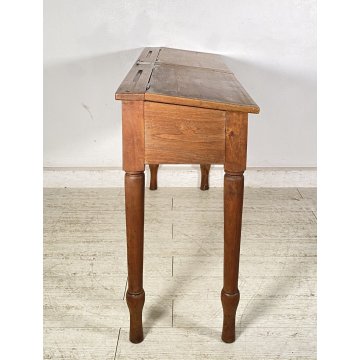 ANTICO SCRITTOIO SCUOLA CONSOLLE 1800 LEGNO NOCE SCRIVANIA BANCO SCHOOL DESK
