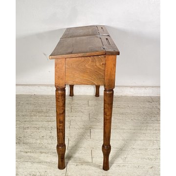ANTICO SCRITTOIO SCUOLA CONSOLLE 1800 LEGNO NOCE SCRIVANIA BANCO SCHOOL DESK