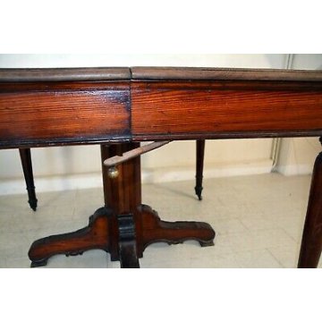 GRANDE ANTICO TAVOLO ALLUNGABILE EPOCA 800 TABLE LARICE 3 METRI 300 CM ROTELLE